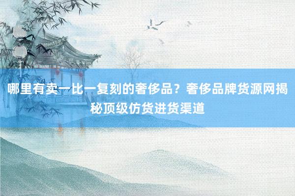 哪里有卖一比一复刻的奢侈品？奢侈品牌货源网揭秘顶级仿货进货渠道