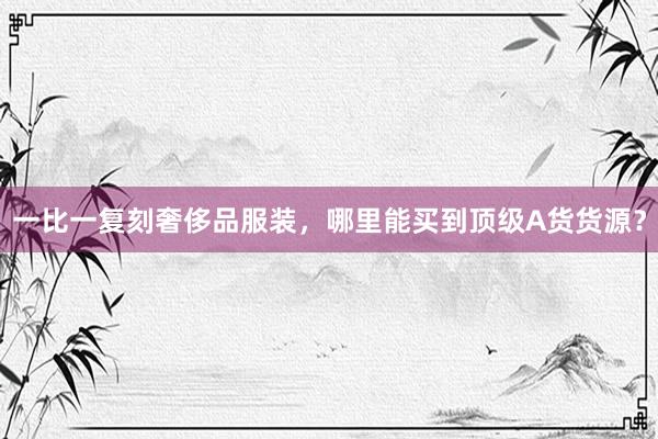 一比一复刻奢侈品服装，哪里能买到顶级A货货源？