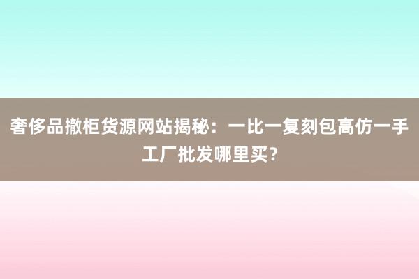 奢侈品撤柜货源网站揭秘：一比一复刻包高仿一手工厂批发哪里买？