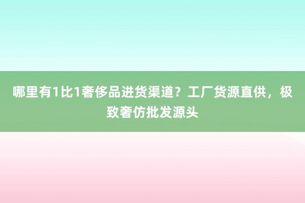 哪里有1比1奢侈品进货渠道？工厂货源直供，极致奢仿批发源头