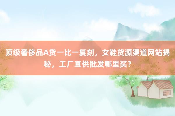 顶级奢侈品A货一比一复刻，女鞋货源渠道网站揭秘，工厂直供批发哪里买？