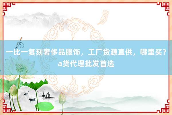 一比一复刻奢侈品服饰，工厂货源直供，哪里买？a货代理批发首选