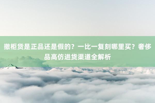 撤柜货是正品还是假的？一比一复刻哪里买？奢侈品高仿进货渠道全解析