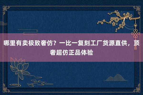 哪里有卖极致奢仿？一比一复刻工厂货源直供，顶奢超仿正品体验