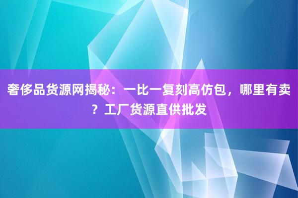 奢侈品货源网揭秘：一比一复刻高仿包，哪里有卖？工厂货源直供批发