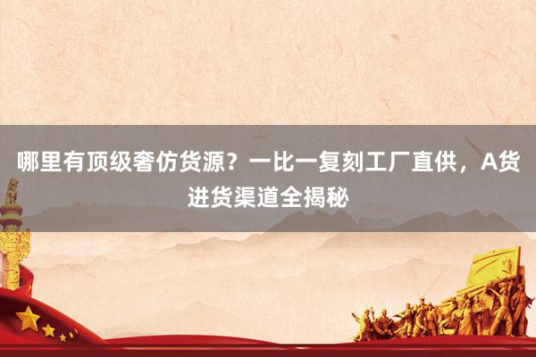 哪里有顶级奢仿货源？一比一复刻工厂直供，A货进货渠道全揭秘