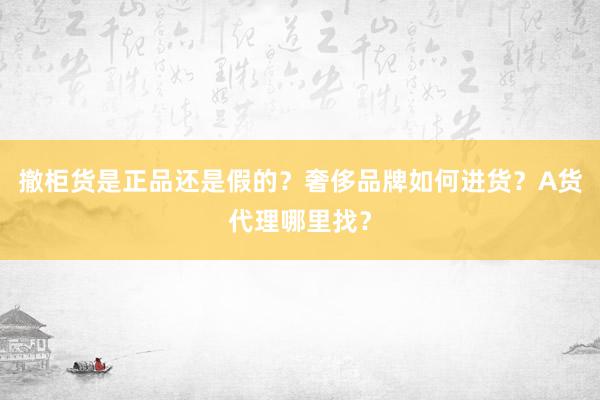 撤柜货是正品还是假的？奢侈品牌如何进货？A货代理哪里找？