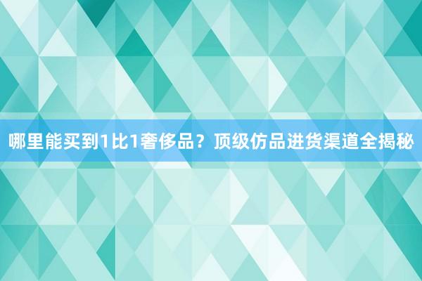 哪里能买到1比1奢侈品？顶级仿品进货渠道全揭秘