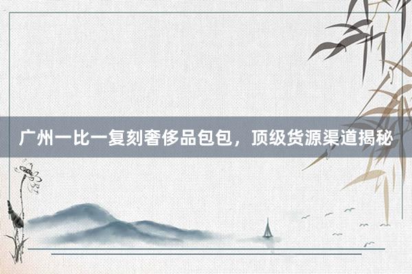 广州一比一复刻奢侈品包包，顶级货源渠道揭秘