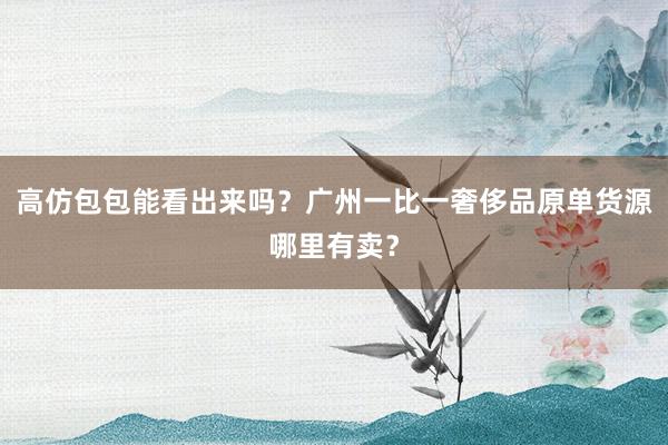 高仿包包能看出来吗？广州一比一奢侈品原单货源哪里有卖？