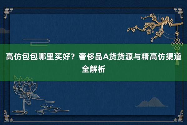 高仿包包哪里买好？奢侈品A货货源与精高仿渠道全解析