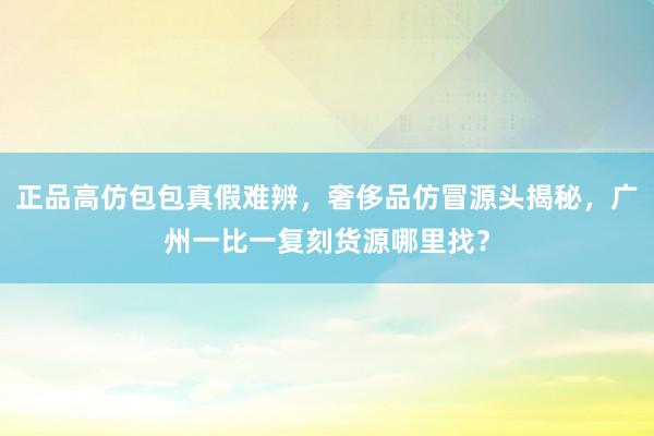 正品高仿包包真假难辨，奢侈品仿冒源头揭秘，广州一比一复刻货源哪里找？