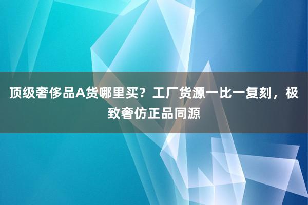 顶级奢侈品A货哪里买？工厂货源一比一复刻，极致奢仿正品同源