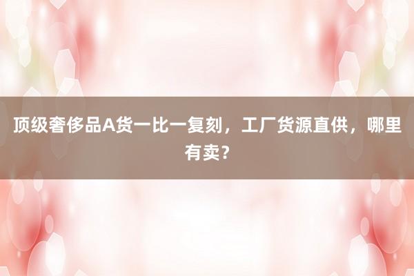 顶级奢侈品A货一比一复刻，工厂货源直供，哪里有卖？