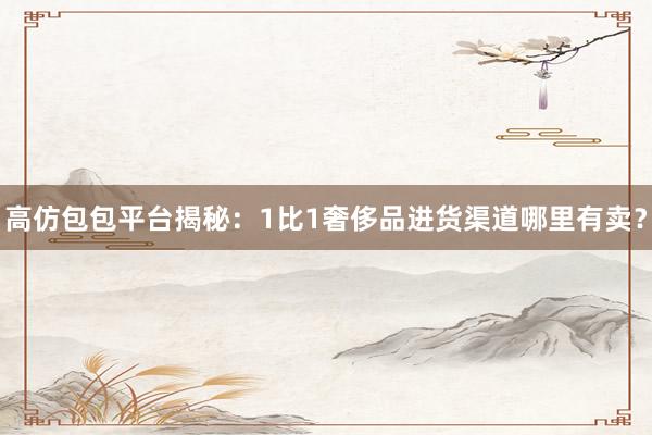 高仿包包平台揭秘：1比1奢侈品进货渠道哪里有卖？